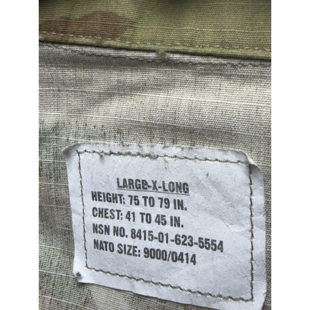Army Combat Military BDU Mens Large-XL Camouflage Button Down - Picture 8 of 11
